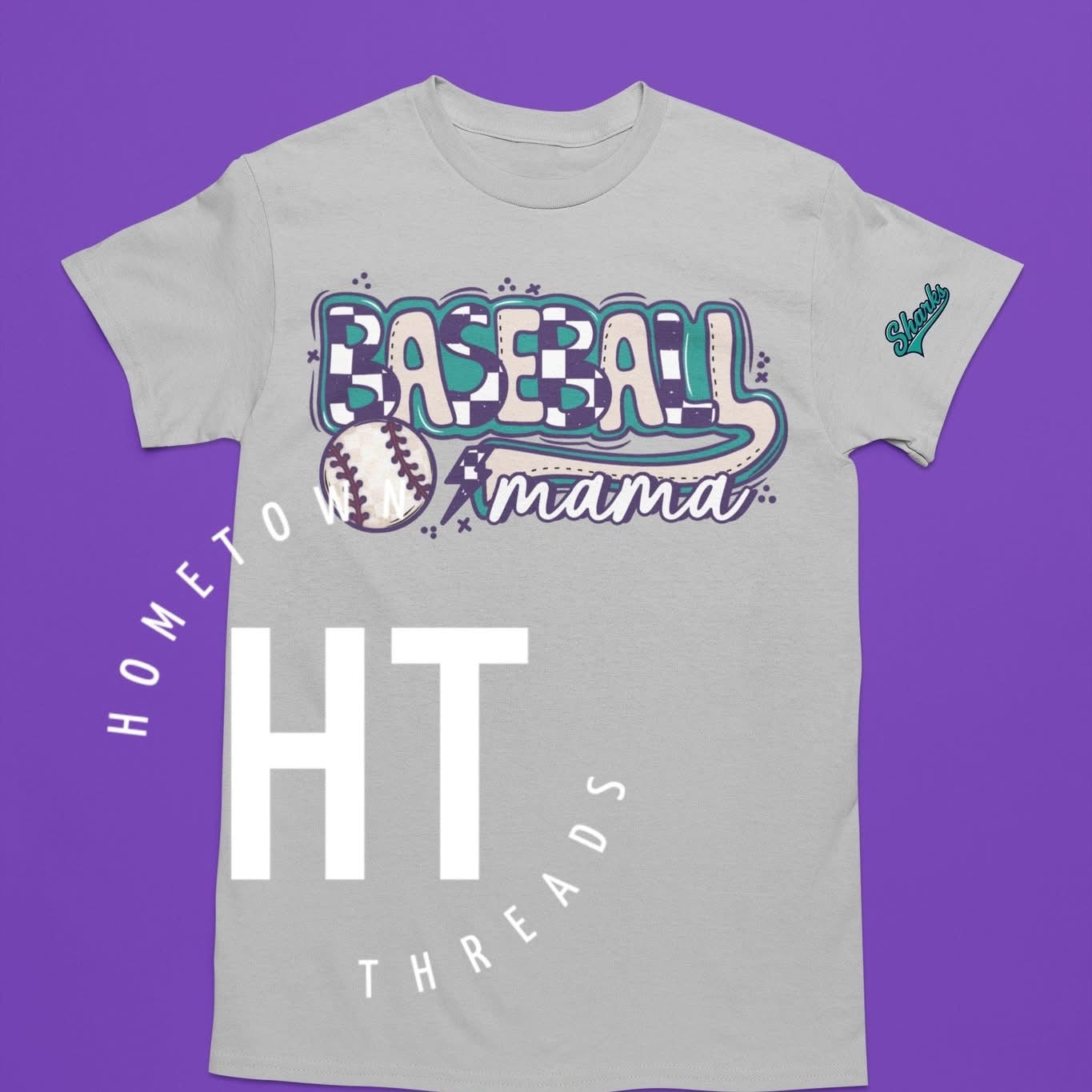 Sharks Baseball Mom Retro